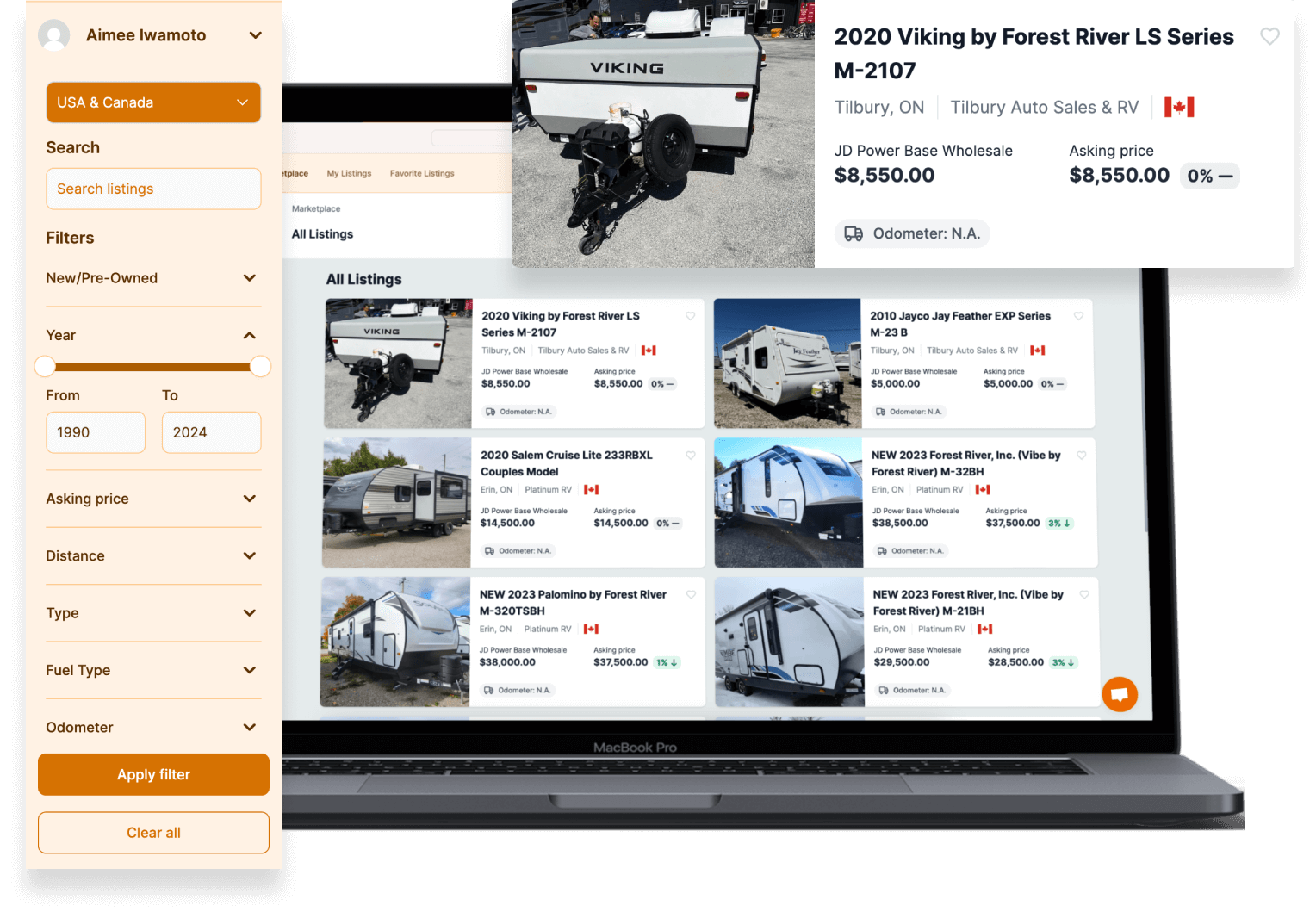 Backstock marketplace page mockup