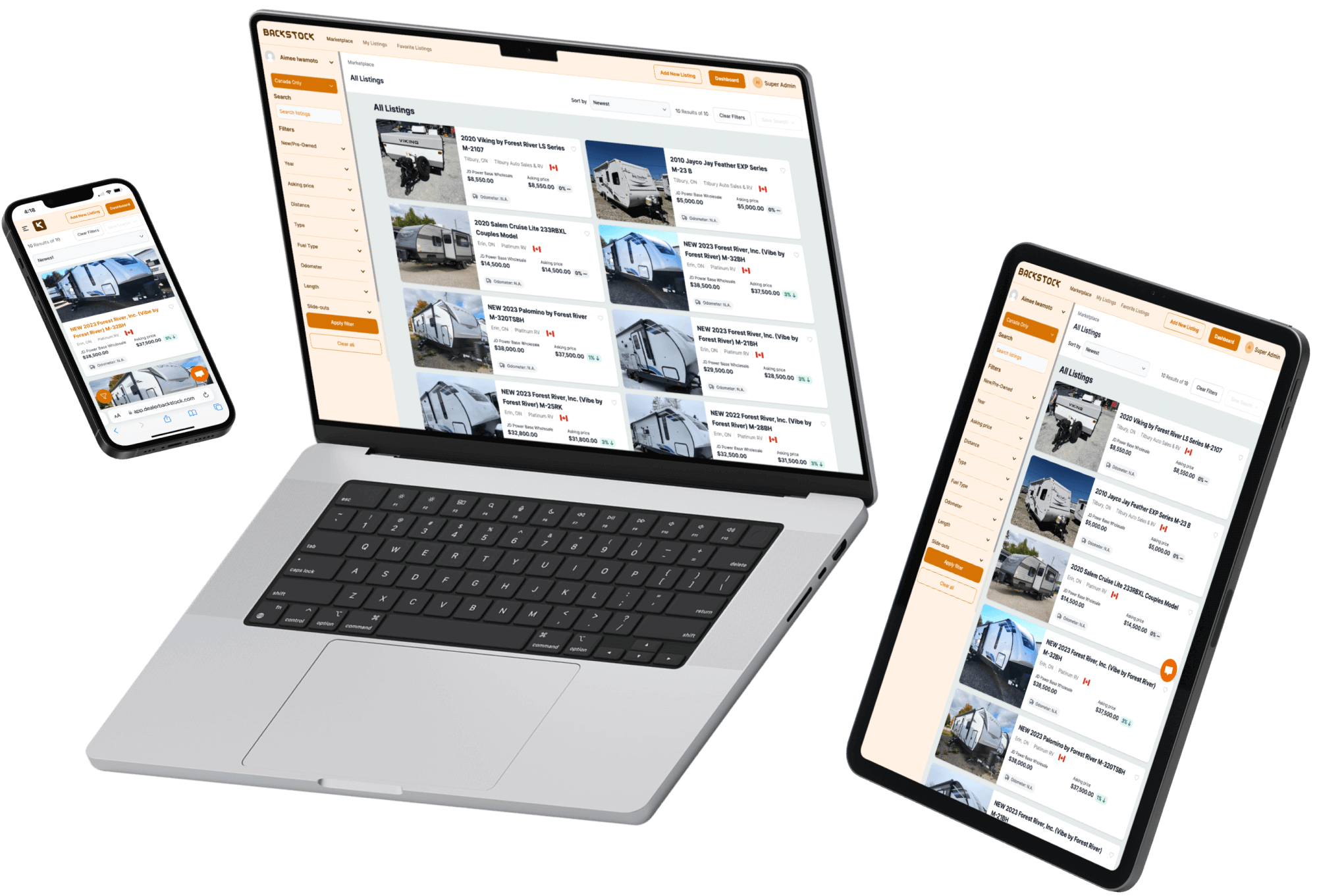 Backstock responsive screens